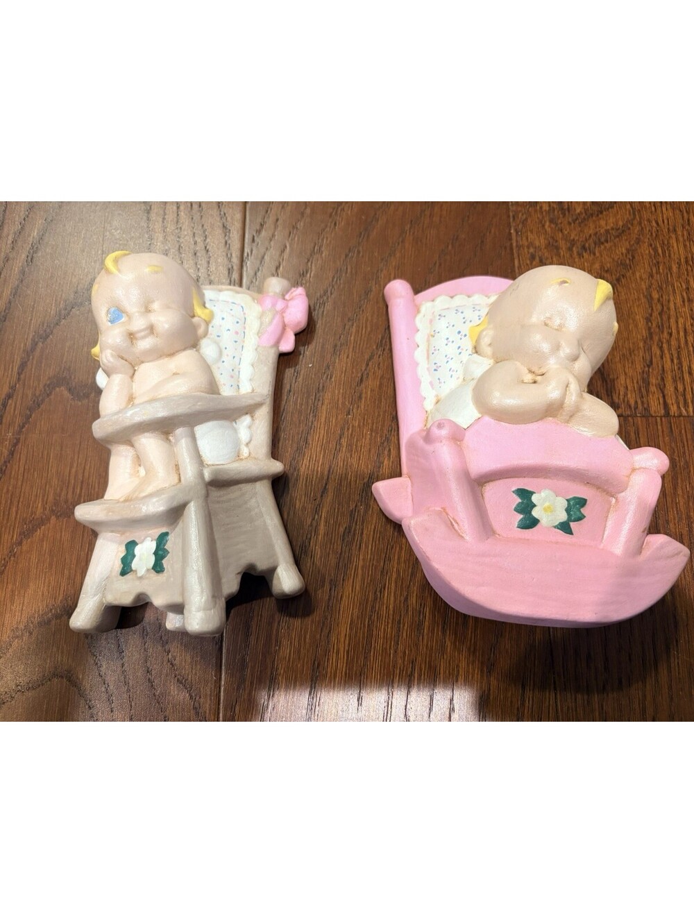 Kewpie Doll Nursery Baby Wall Plaques Hand Painted Ceramic